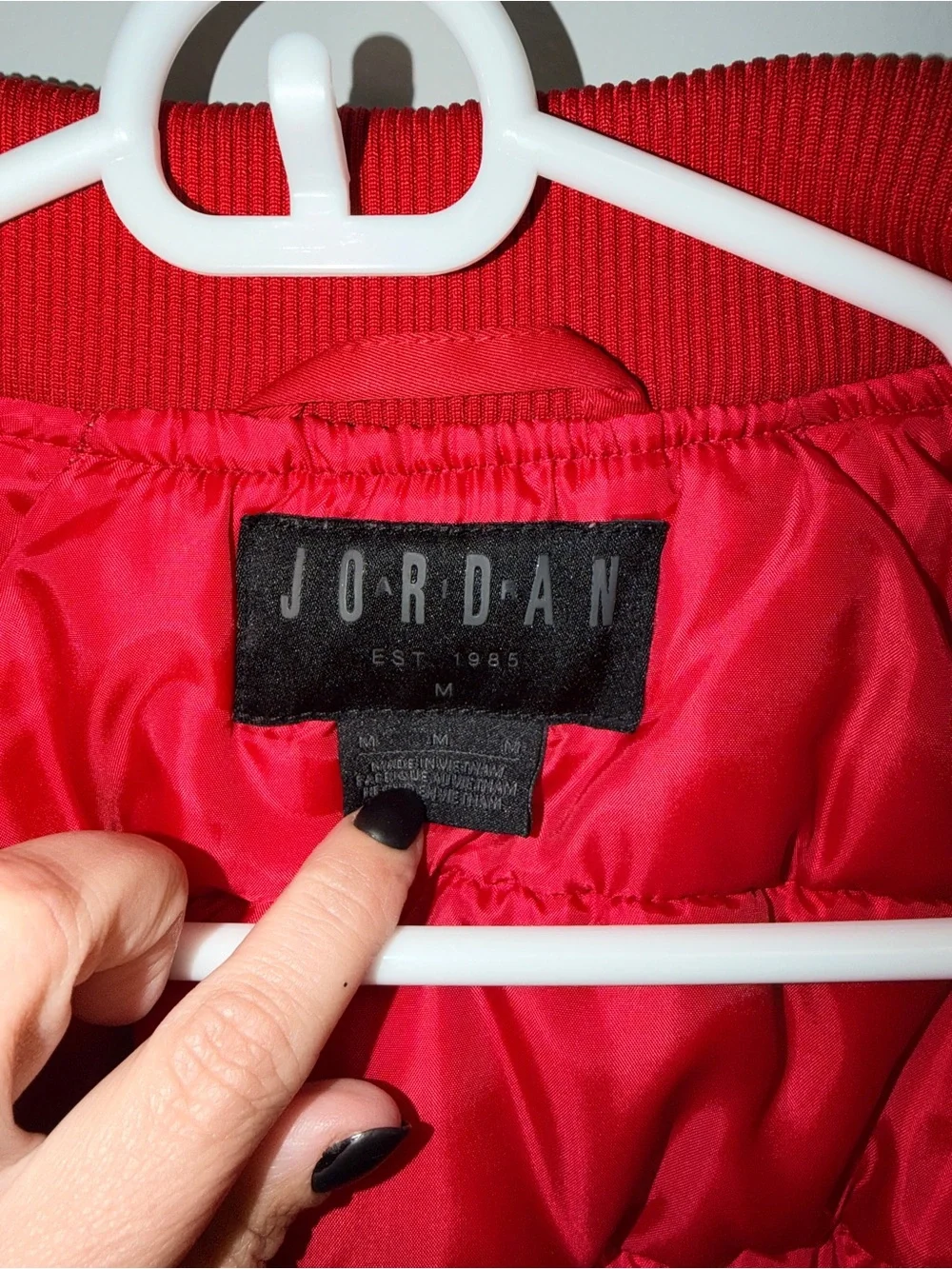 Jordan Kids Red Zip-Up Puffer Bomber Jacket